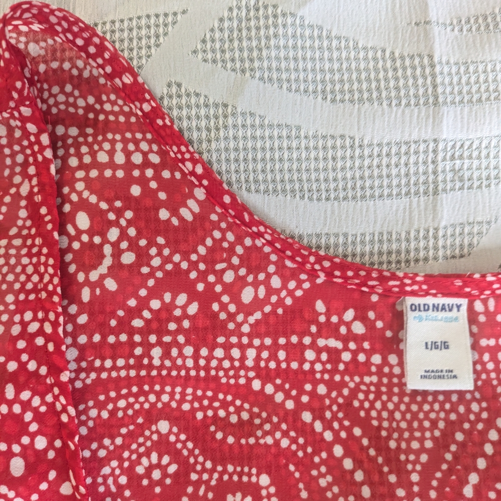 Women's Red Patterned Tank Top - Picture 2 of 4